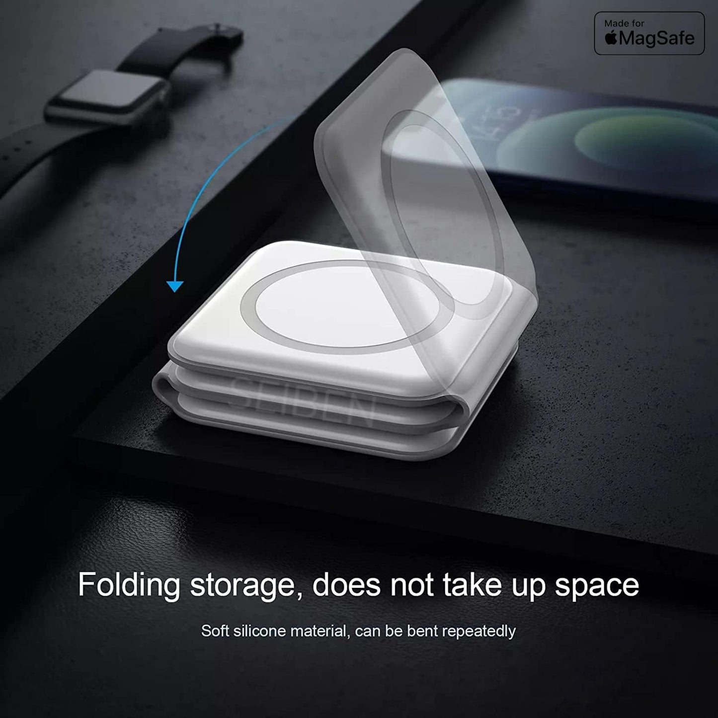 3-in-1 Magnetic Wireless Charger – Compatible with iPhone, AirPods & Apple Watch